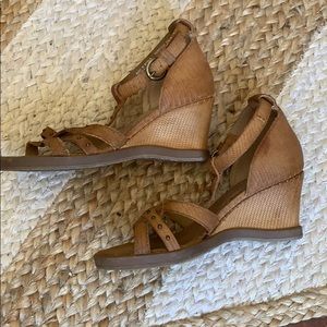 Miz Mooz brown leather wedge sandals